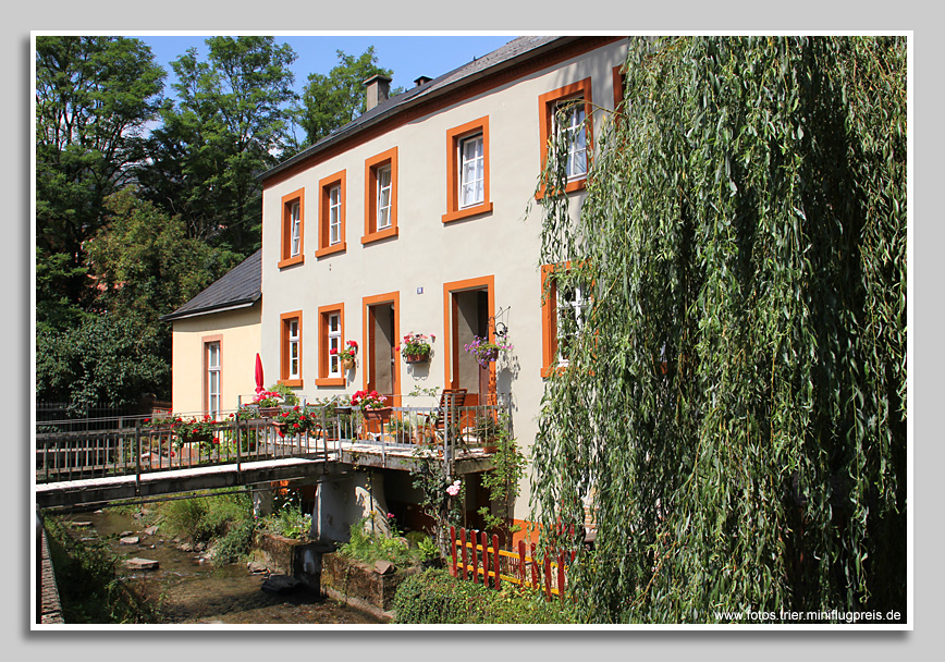 Olewig - Romantisches Haus mit Blumen und Trauerweide